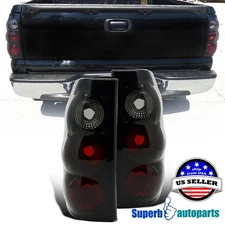 Fits 1999-2002 Silverado GMC Sierra 1500 2500 Fleetside Tail Lights Glossy Black