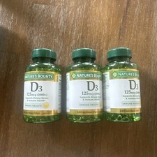 Nature's Bounty 3x 240 Softgels Vitamin D3 125 mcg 5000 IU Immune Health