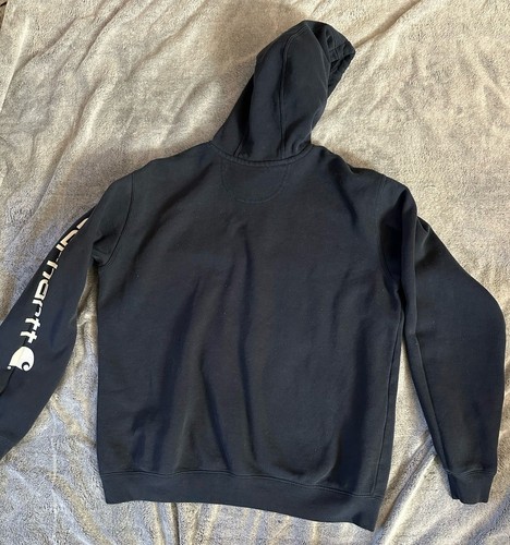 Carhartt Hoodie Sweatshirt Men’s Size L Navy Original Fit Workwear EUC - Picture 5 of 5