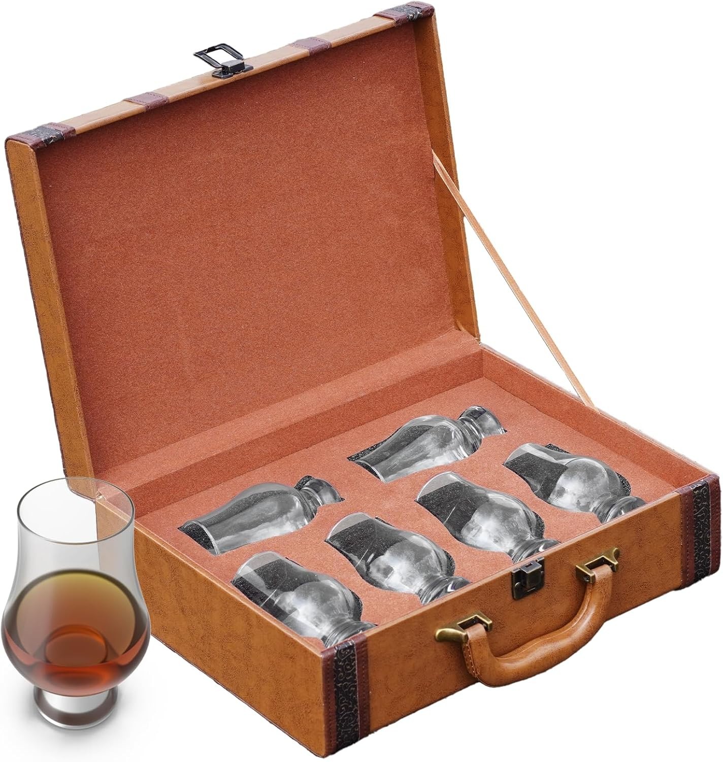 Storage Box for Glencairn Whisky Glass,6 Whiskey Glasses Holder for Organizer...-image