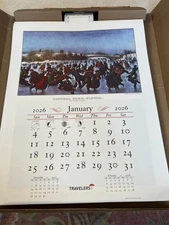 2026 Travelers Insurance Currier & Ives Wall Calendar ~ New!