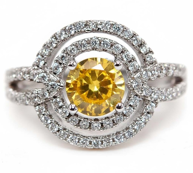 2CT Heat Treated Yellow Topaz 925 Solid Sterling Silver Ring Sz 7 PC13-7