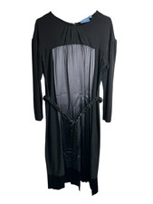 simply vera vera wang womens long sleeve black dress belt size large