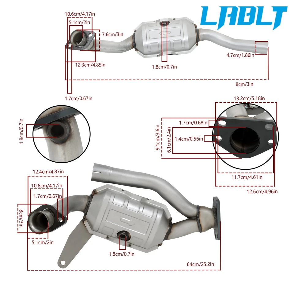 Y Pipe Catalytic Converter With Gasket For Ford Windstar 2001-2003 3.8L 642767 Foto 2 de 4