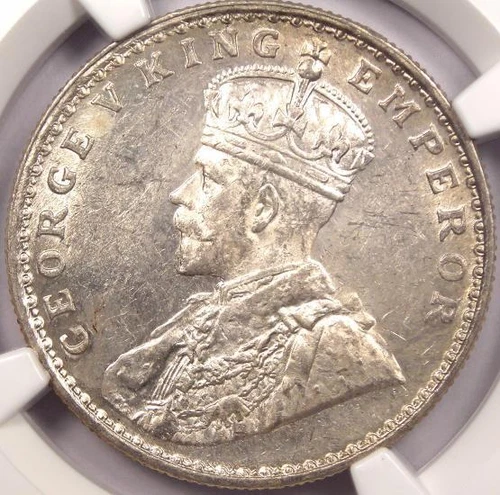 1921-B India Rupee (1R) - NGC MS62 - Very Rare Uncirculated BU Coin!