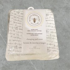 Burt's Bees Baby Alphabet Bee Organic Cotton Changing Pad Cover in Grey