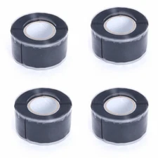 4pcs Black Rubber Silicone Repair Waterproof Adhesive Tape Rescue Self Fusing 