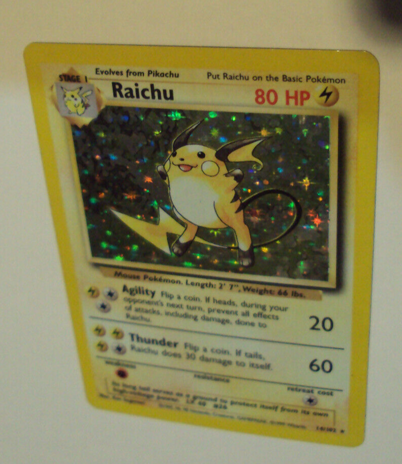 Pokémon TCG Raichu Base Set 14/102 Holo Shadowless | eBay