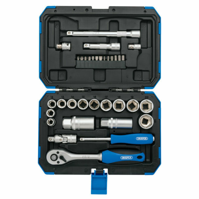 Draper 34 Piece 3/8"" Drive Metric 6 Point Socket Set 10mm - 22mm 89558