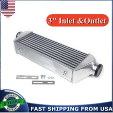 3 Inch Inlet Outlet Aluminum Polished Turbo Intercooler Front Mounted Universal