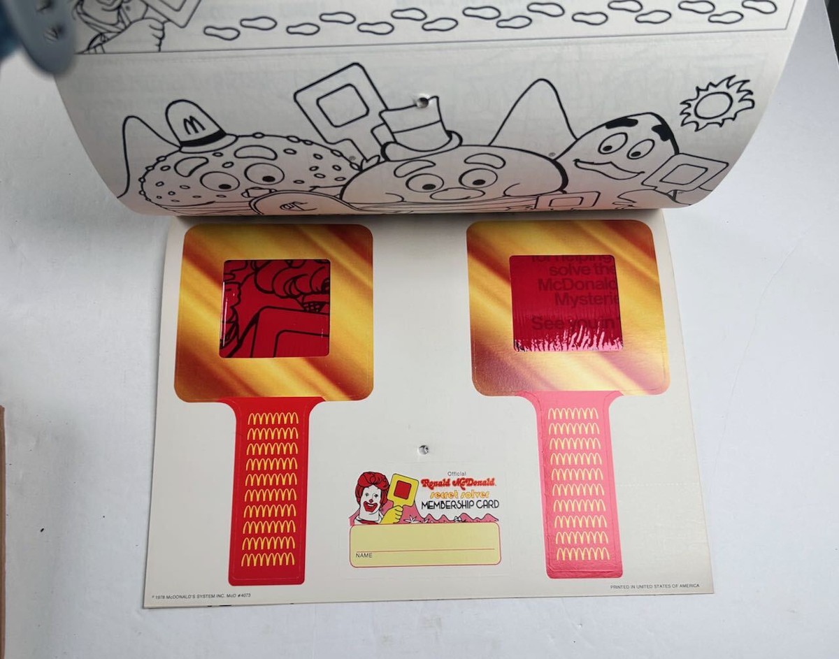 McDonalds Ronald McDonald Coloring Calendar 1979 | eBay
