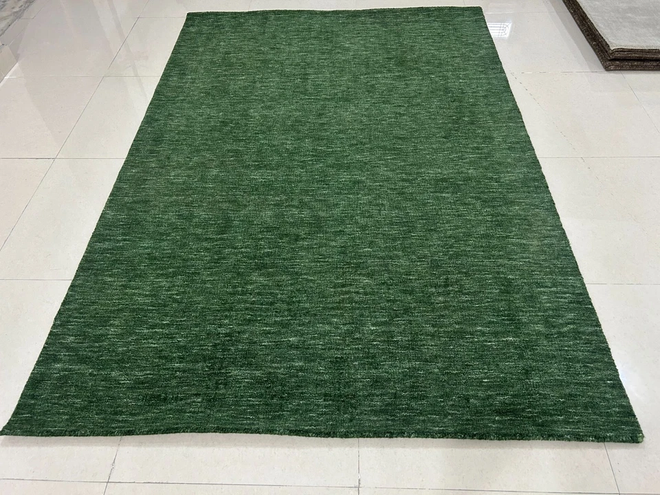 '8x10'|'9x12'| Hand-Tufted Green Wool Area Rug: Modern Living Room Carpet - Image 2 of 4