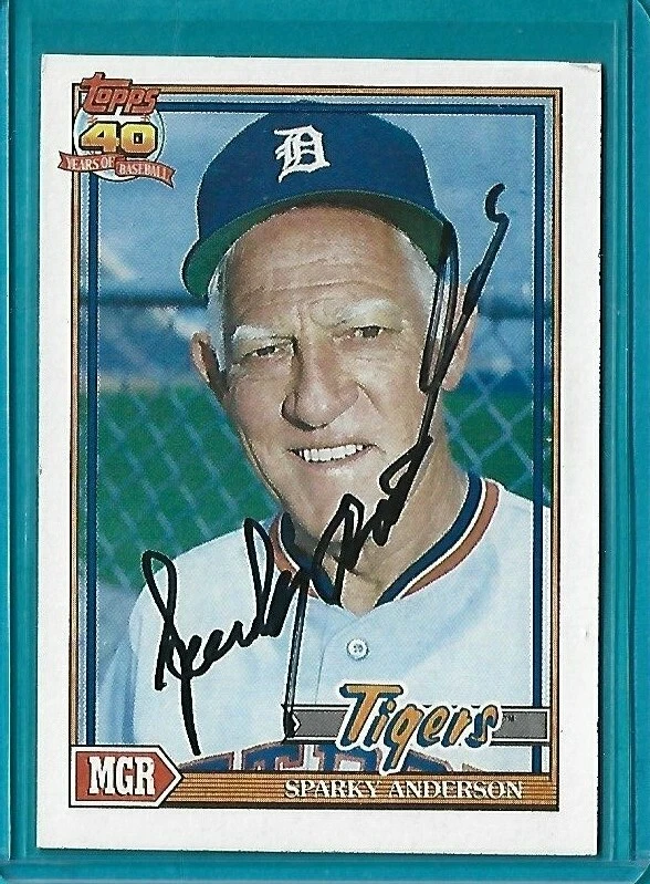 MLB Sparky Anderson Signed Trading Cards, Collectible Sparky Anderson