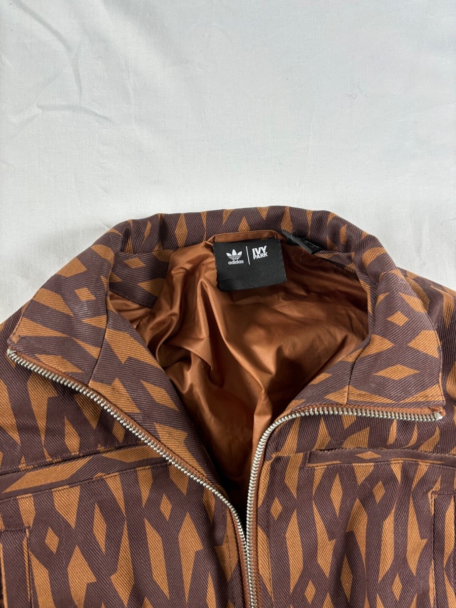 ADIDAS x IVY PARK Crop Monogram Jacket Brown Track Top Women's