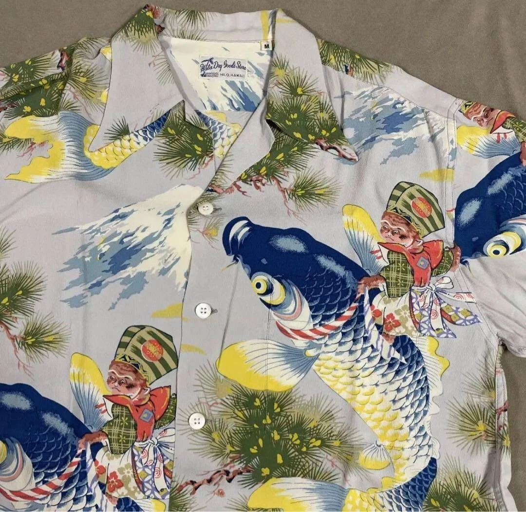 SUN SURF SPECIAL EDITION “MONKEY THE CARP RIDER” Aloha Shirt Size