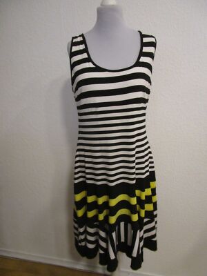 Joseph Ribkoff Kleid feine Strick Optik schwarz/weiß/gelb Gr.42 neuw. (B100-18)