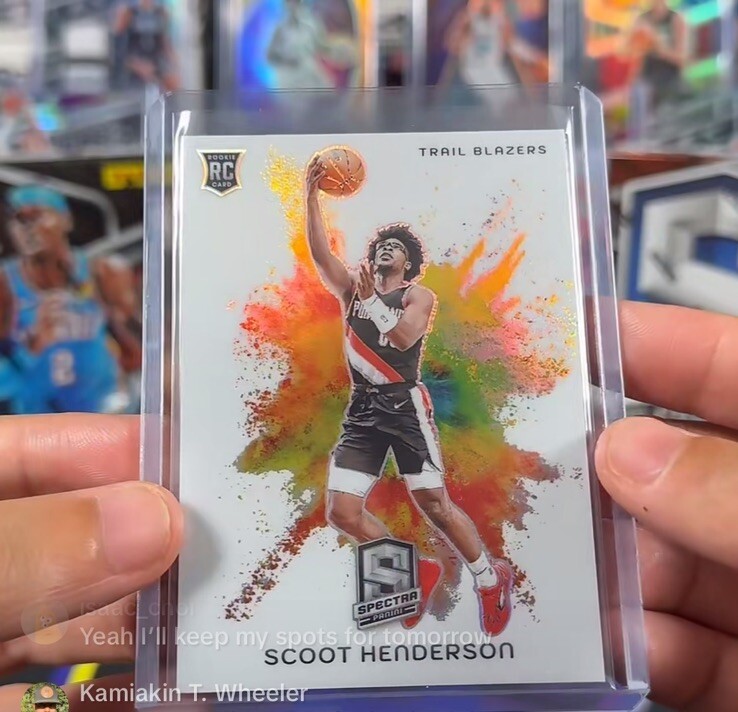 2023/24 PANINI SPECTRA SCOOT HENDERSON ROOKIE RC COLORBLAST #21 TRAILBLAZERS