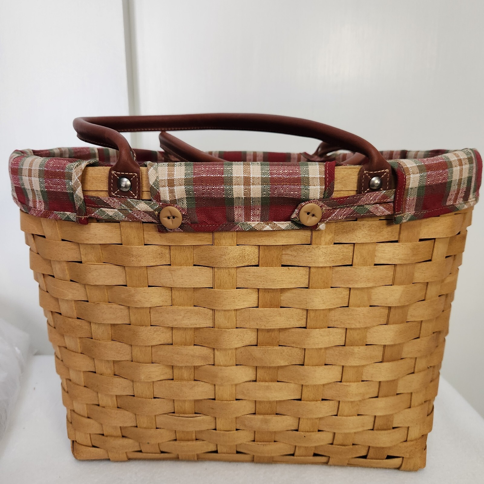 Longaberger 2002 Large Boardwalk Basket Tote Fabric Liner+Protector NOS