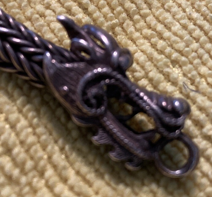 Solid 925 Fine Silver Bracelet Animals Dragon Sna… - image 12