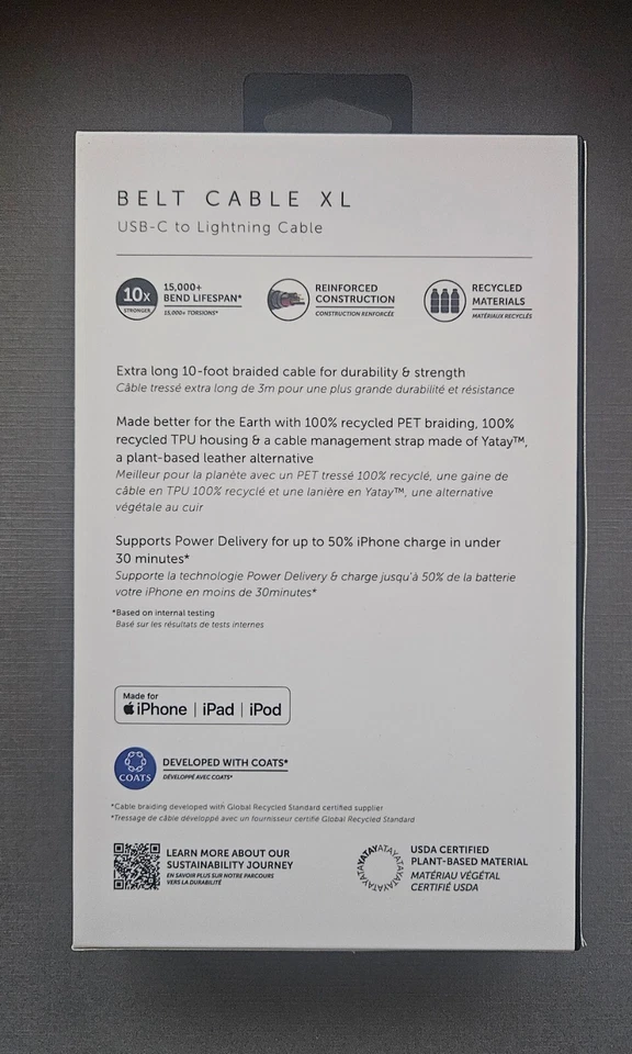 Native Union 10ft Ultra Strong USB-C to (MFi-Certified) Lightning Charging Cable - Image 2 of 4