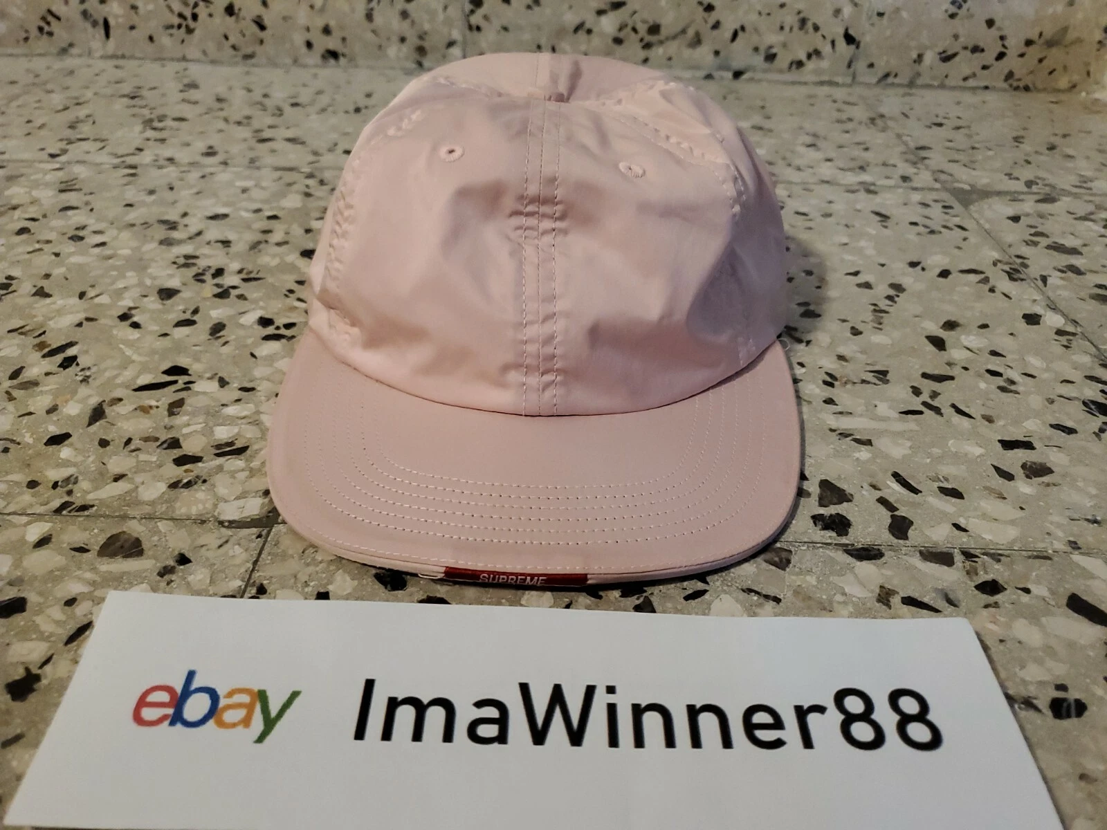 Visière Supreme Nylon Label 6 Panneaux Capuchon Rose FW17 semaine 5 NEUF sans étiquettes