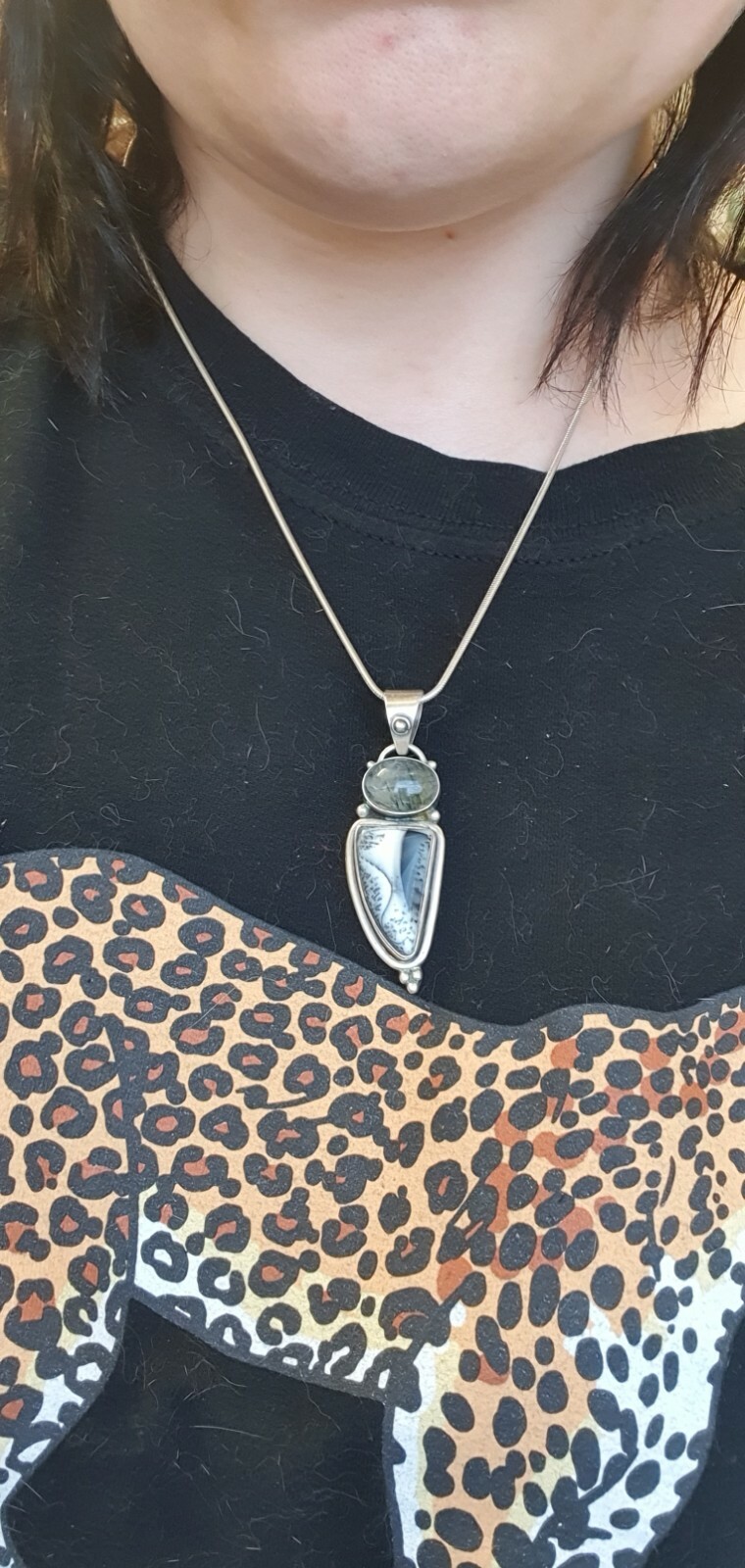 Photo 11 of Sterling Silver Necklace With Gemstone Pendant, N59