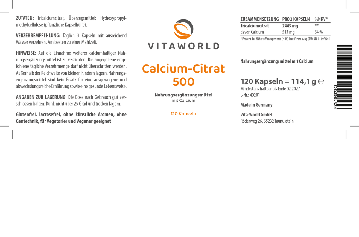 Vital Nutrients Calcium Citrate Malate 300 Mg - 100 Vegan Capsules (150 Mg Per, 100 Count
