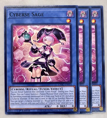 Yugioh! 3x Cyberse Sage CYAC-EN033 Common 1st Ed NM