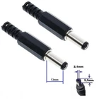 DC hollow plug with kink protection, Ø external: 5.5 mm, Ø internal: 2.1 mm, L-13 mm