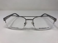 Marcolin Eyeglasses Frames MA3009 008 Stainless Steel Gray Silver 54-18-145 GM43