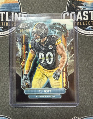TJ Watt 2025 Topps Chrome Cosmic ET Black Refractor /10 #ET-20 Steelers