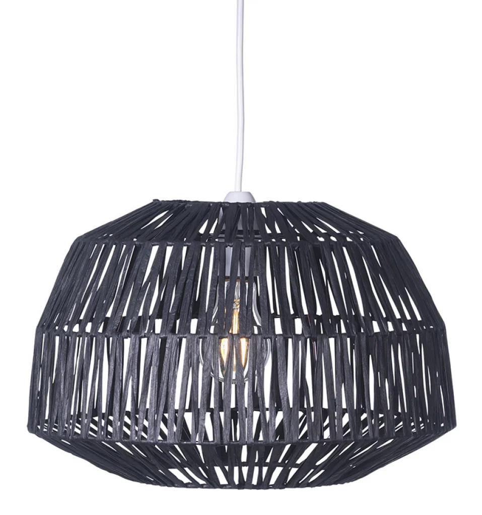 Lampshade Black Reims Paper String 350mm Shade Only Oaks Lighting 270 BK