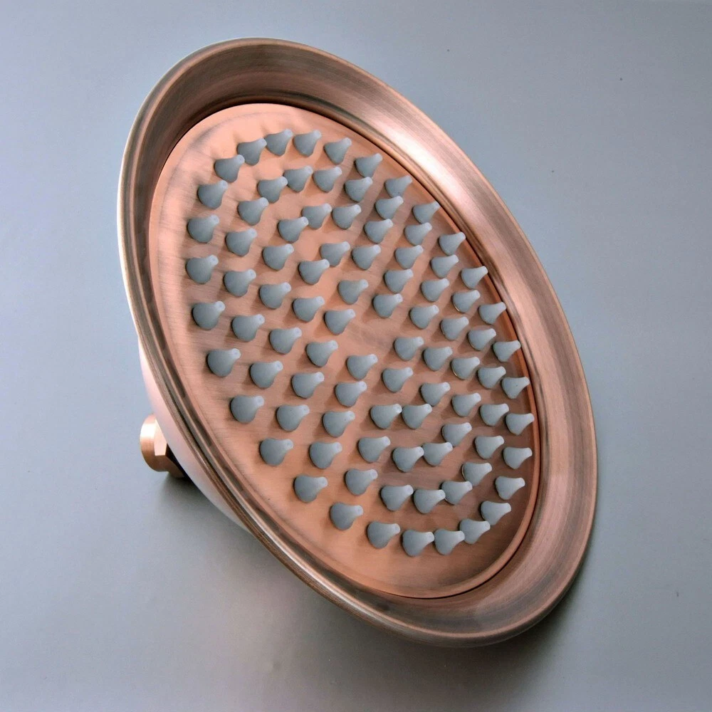 Antique Red Copper 8 inch Round Rainfall Shower Head Bathroom Rain Shower head ●