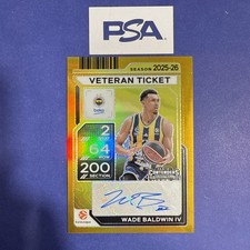 2025/26 EuroLeague Basketball Wade Baldwin lv Veteran Ticket Gold Auto
