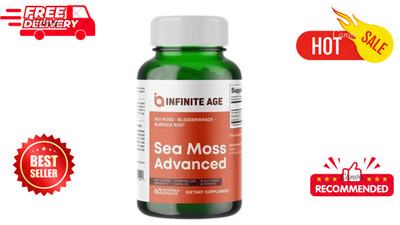 INFINITE AGE Sea Moss Advanced 1250mg Superfood, High-Potency, Vegan 60 Ct