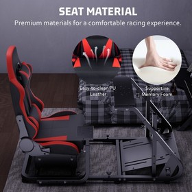 Hottoby G29 Racing Simulator Cockpit With Seat Fit Logitech G923 Thrustmaster