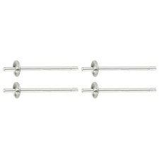 2 Set Earring Posts Earring Stud Blanks, Plain Silver, 3mm/0.12"