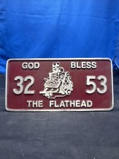 Car Club Plaque God Bless The Flathead Hot Rod Gasser RARE B5C