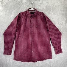 Ariat Pro Series Shirt men's Large Button Down Plaid Red Pocket Western Casual