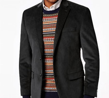 Lauren Ralph Lauren Jacket Men's 43R Black Corduroy Elbow Patch Sport Coat