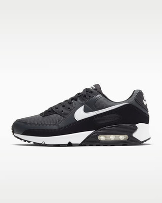 Nike Herren schwarz & grau Air Max 90 Turnschuhe UK 6 BRANDNEU Ref 1651