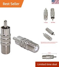 Coax to RCA Adapter, 2 Pack F Female to RCA Male Convertor, Coaxial Cable Con...