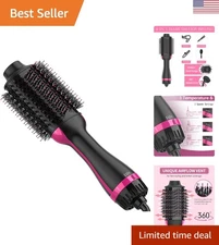 Lightweight Hair Dryer and Volumizer Brush - 3 Heat Settings for Every Style