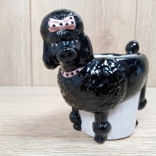 Yankee Candle Black Poodle Votive Candle Holder Ceramic Dog Figurine Ornament