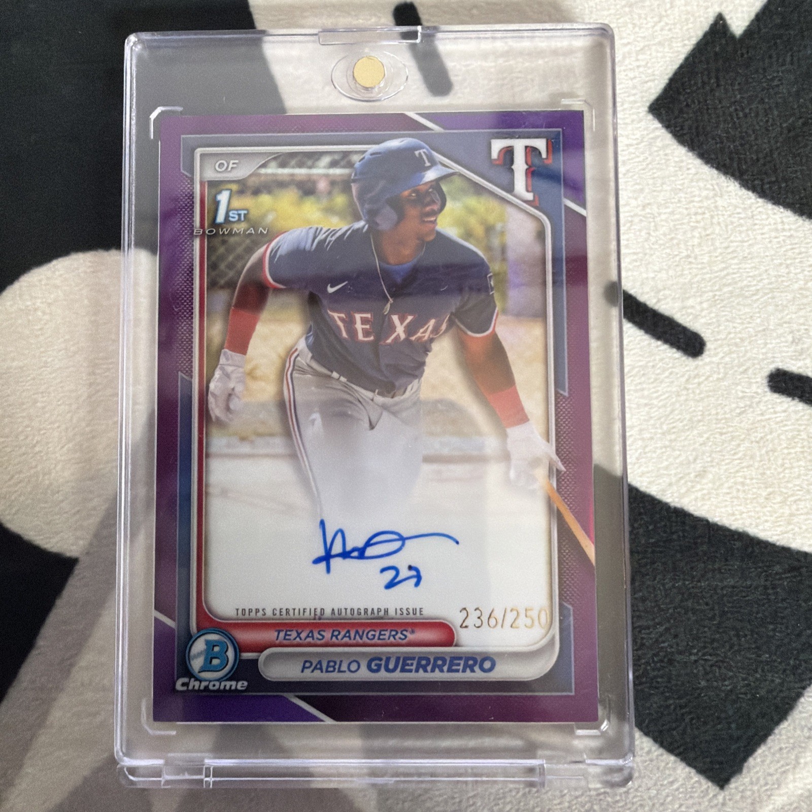 2024 Bowman Chrome Pablo Guerrero Autograph #CPA-PG Purple Refractor /250