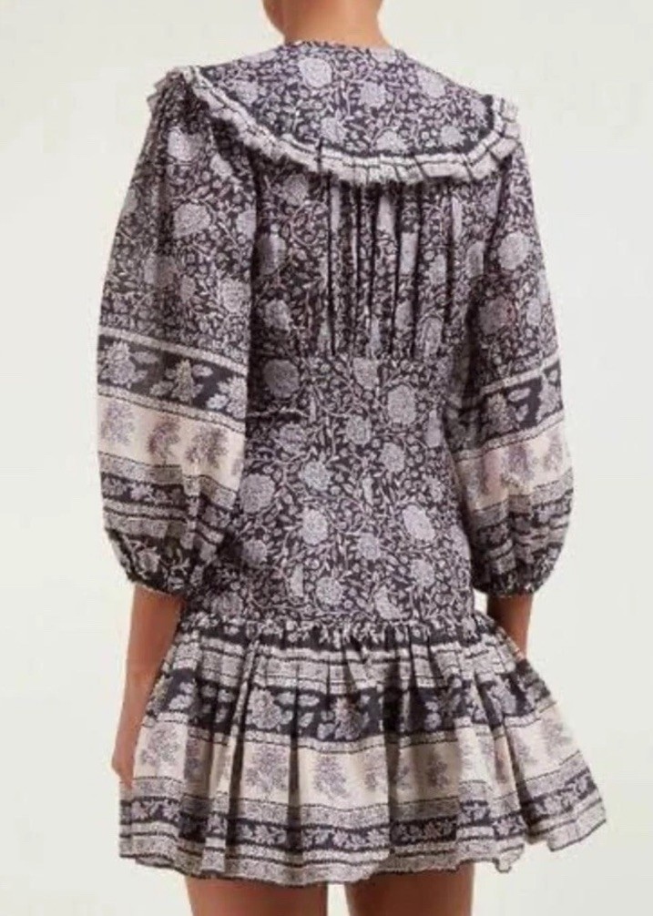 Zimmermann Amari Paisley Print Floral Corset Dress Navy  Size 1 RRP $795 Aus 10 image 3