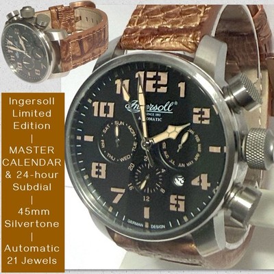 45mm Auto MASTER CALENDAR | Tan Numerals & Band| Limited Edition INGRESOLL Watch