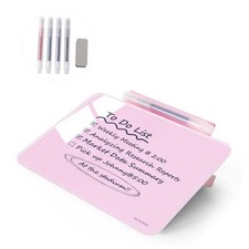 Small Desktop Glass Dry-Erase Whiteboard - 8 X 6 Inches 8 X 6 Inches - Pink