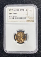 1960 Small Date Proof Lincoln Cent Ngc Pf68rd