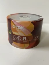 TDK DVD-R 50 Pack 1-16x 4.7GB Recordable Discs Spindle Orange Pack New Sealed